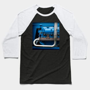 Blue Tractor Motor, vintage engine portraits for man caves Baseball T-Shirt